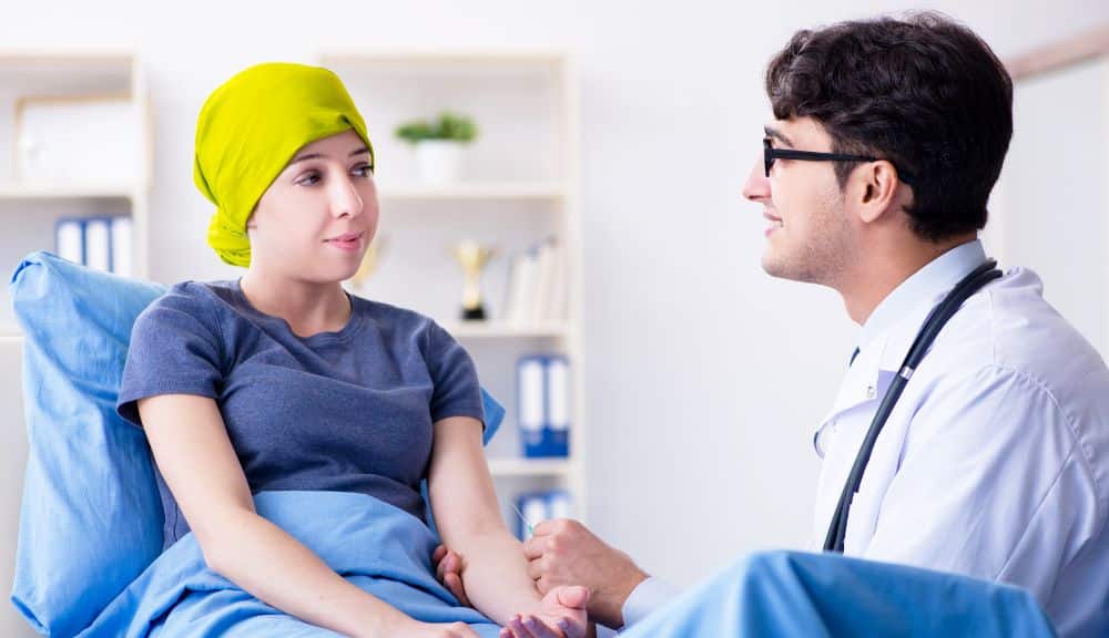 doctor comforting a breast cancer patient